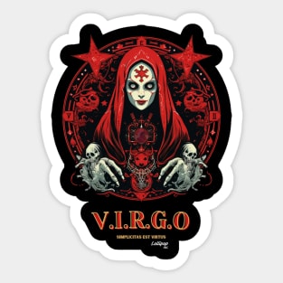Dark Zodiac Virgo: The Veiled Enigma Sticker